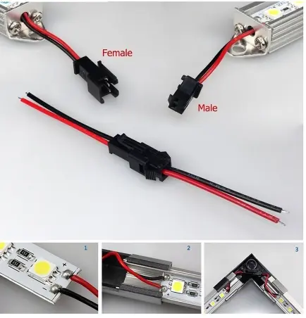 1 cặp jack nối điện SM 2 chân đực cái nối nhanh ( gồm zắc đực + cái ) 6