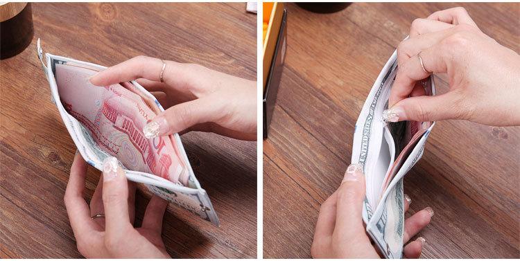 Product Introduction of Ví Nam, Kiểu Ngắn, Làm Bằng Vải Bố, Có In Hình Tiền, Thiết Kế Sáng Tạo, Thích Hợp Đựng Tiền Xu 13