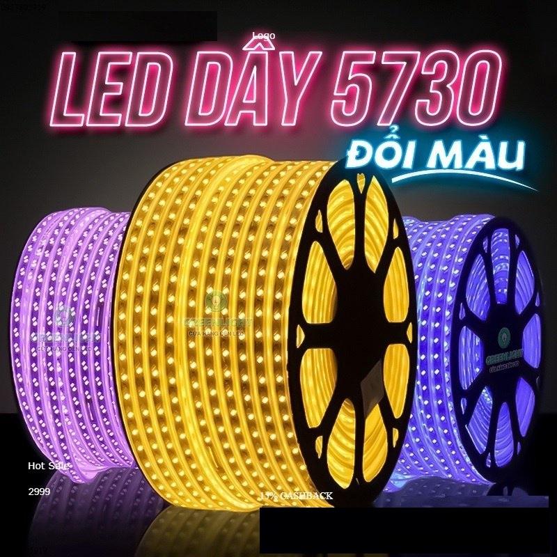 đèn led dây 5730 đổi màu Trắng - Vàng - Trung Tính / Vàng - Xanh - Tím bộ 220V trang trí hắt trần, bàn tủ kệ