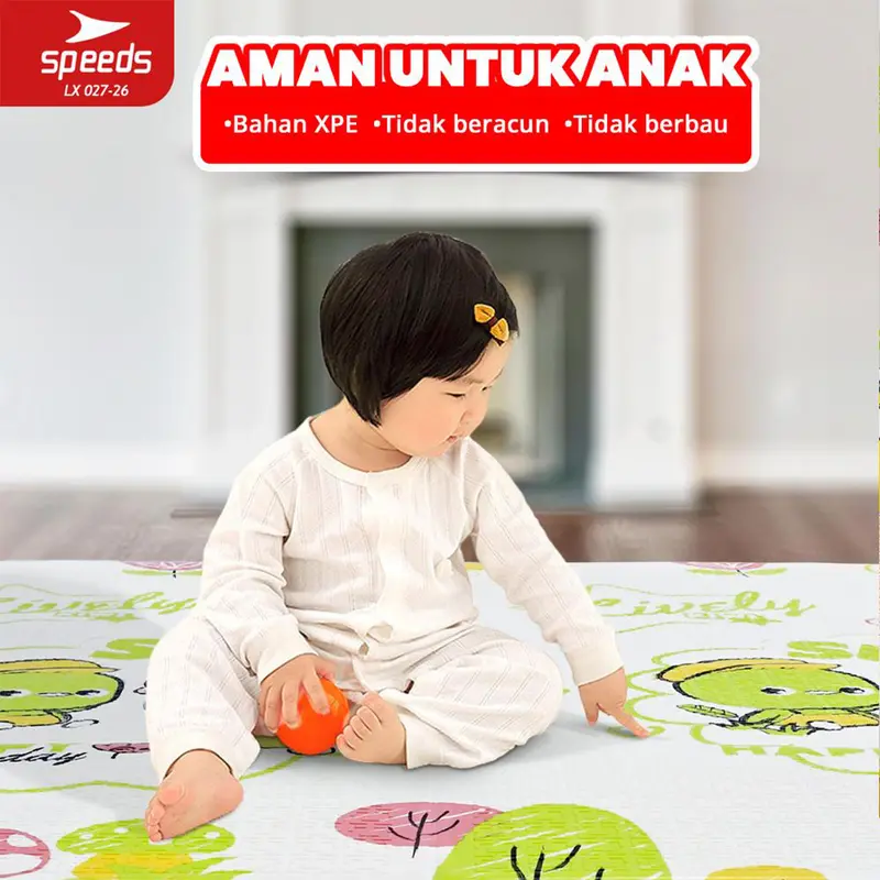 SPEEDS Playmate Anak 115 x 180 Tebal 9mm Tikar Lipat Bayi Playmate Bayi Matras Bermain Bayi Foam XPE Playmat Karpet 027-26-B 3