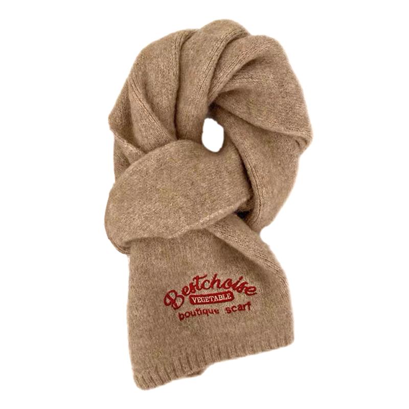 Product Introduction of Winter Warm Scarf For Women Fashion Letter Knitted Wool Yarn Neckerchief Muffler Female Shawl Neck Wraps 21
