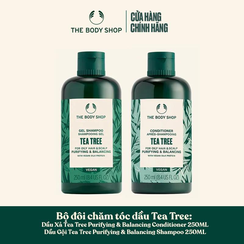 The Body Shop Bộ đôi dầu gội và xả Tea Tree: Dầu Gội Tea Tree Purifying & Balancing Shampoo 250ML &Dầu Xả Tea Tree Purifying & Balancing Conditioner 250ML