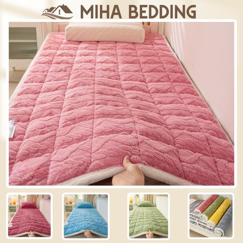 Thảm Trải Giường Ký Túc Xá, Thảm Nỉ Nhung Trải Giường Đa Năng 3 lớp - Chất Liệu Bông Trắng