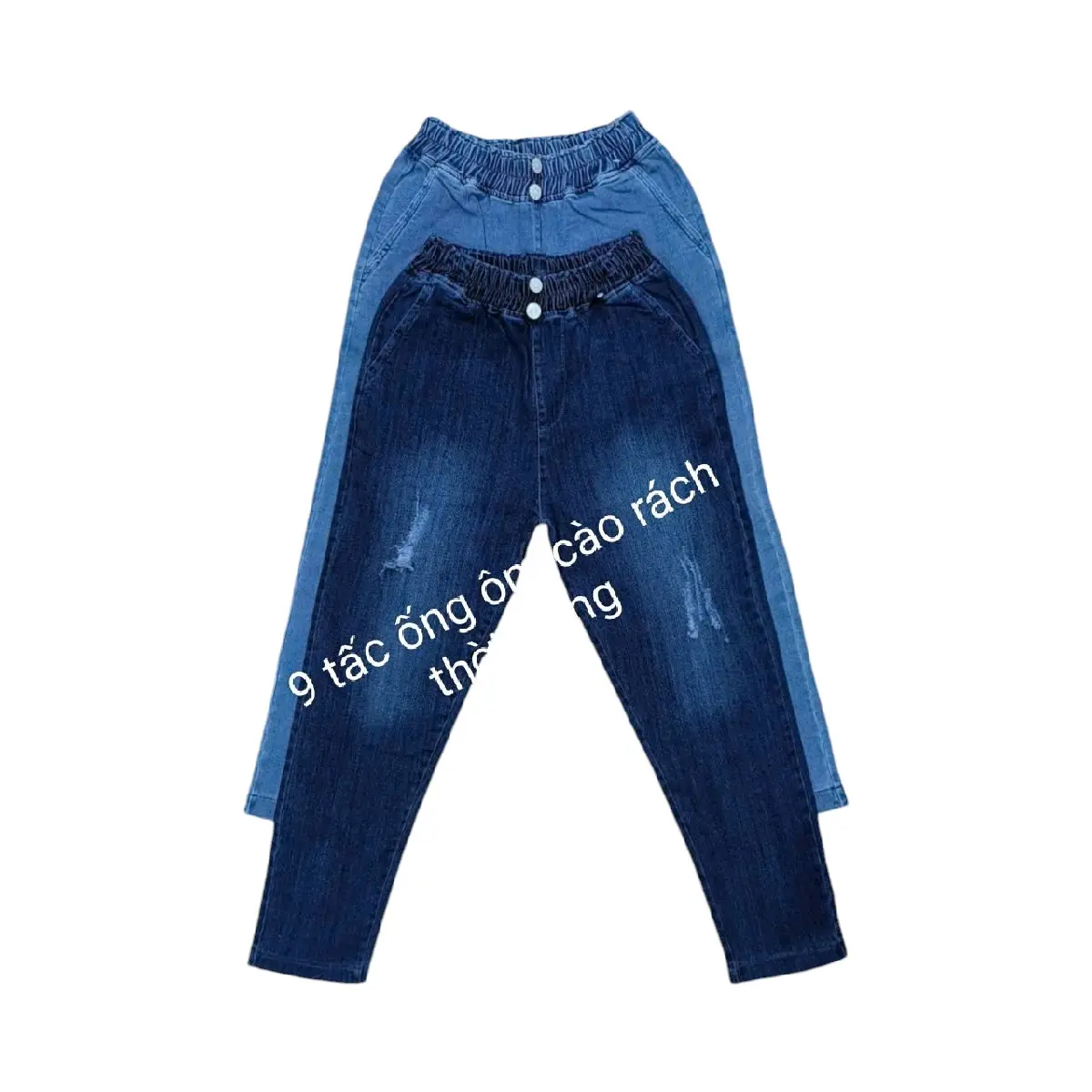 quân jaen  nữ,9 tấc, rách nhẹ, woat thời trang ,co giản mạnh , cào xước nhẹ,lưng cao 2 nút ...M 050 Women