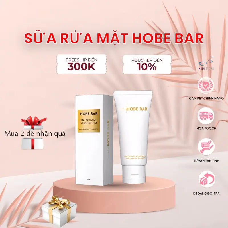 Sữa Rửa Mặt HOBEBAR 50ml Giảm Mụn, Giảm Dầu, Làm Sạch Sâu Trắng Sáng Lành Tính Cho Mọi Loại Da