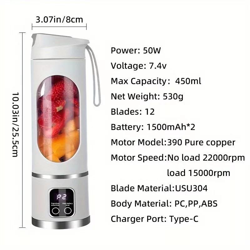 Product Introduction of ReadyStock - Electric Juicer Blender With Straw 12 blades Juice Cup Vegetable Smoothie Milkshake / Fruit juicer 33