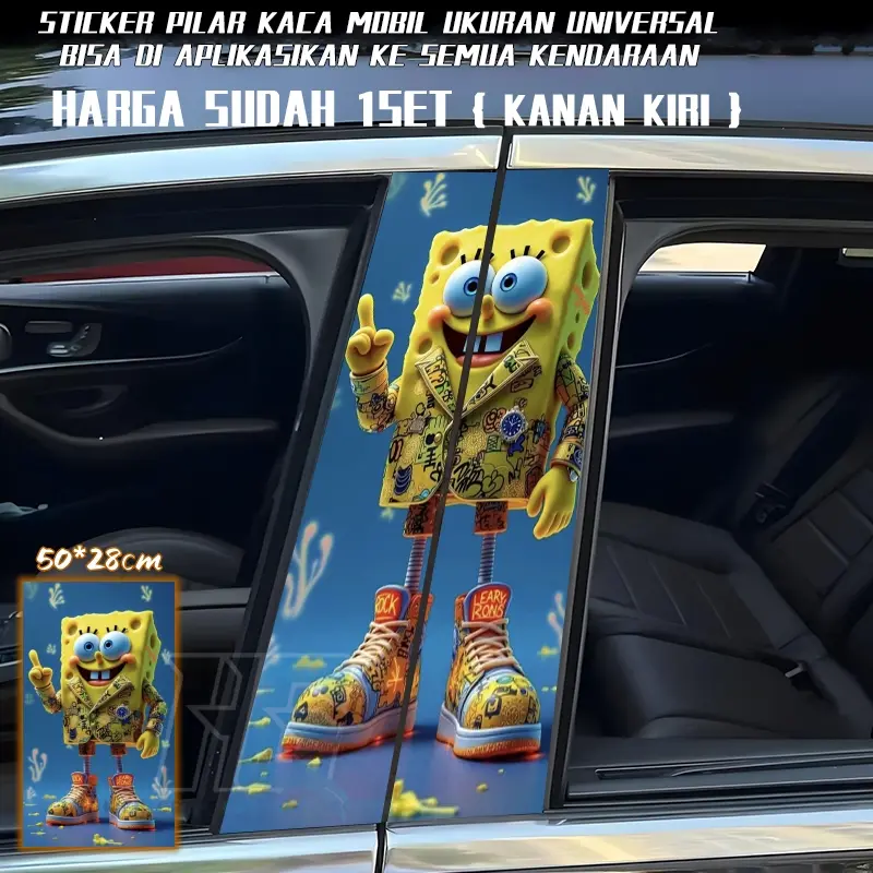 Ready Stock Car sticker 82 Spongebob PE film Cover Stripe Car Door ...