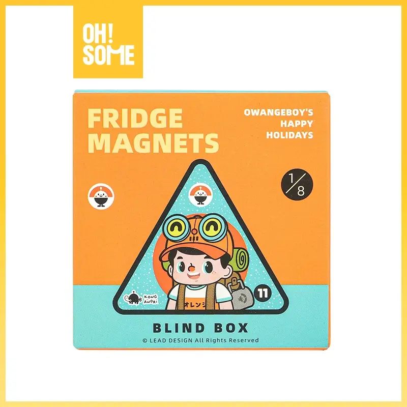 OHSOME - OWANGEBOY Metal Pin Blind Box Happy Holiday Series (1/8) - PRODUK RANDOM - Cute Fridge Magnets Tempelan Kulkas Tempel Lucu
