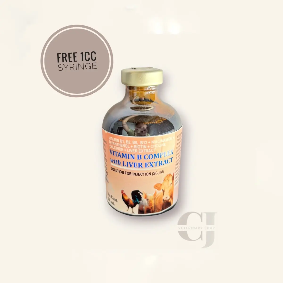 b complex liver extract with vitamin b12 injection Curex B-Complex with Liver Extarct | Inject | For Animal Use Only main image 0