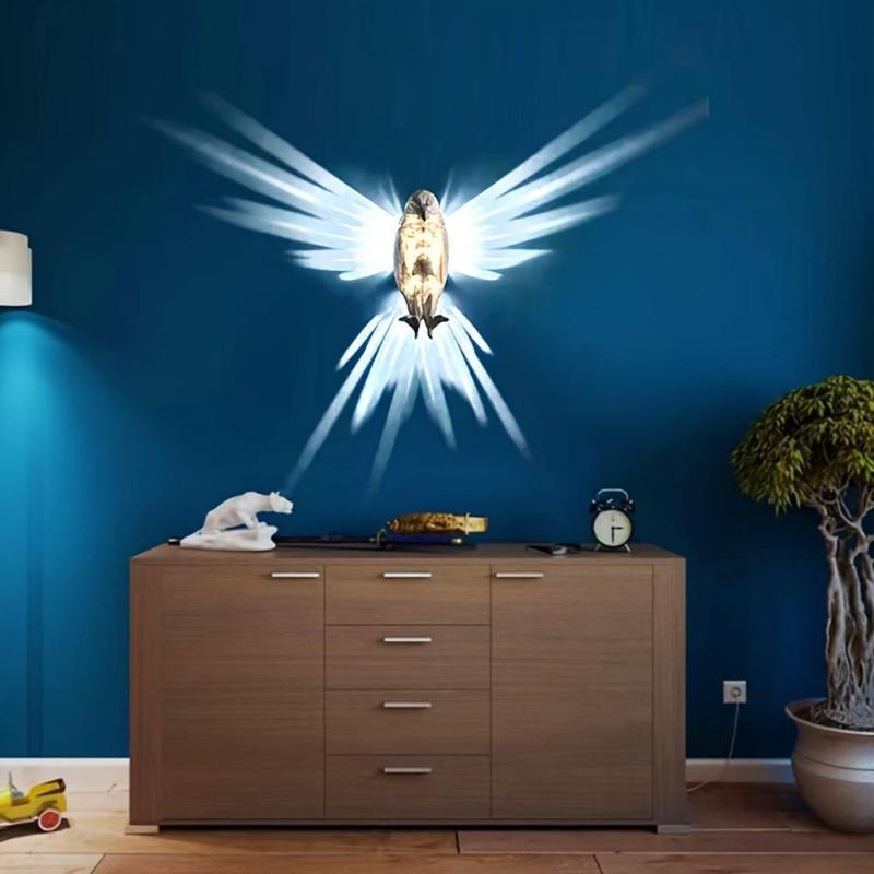 Batteries Required LED Wall Light, 1 Count Eagle Design Battery Powered Wall Lamp, Decorative Light For Home Party 5