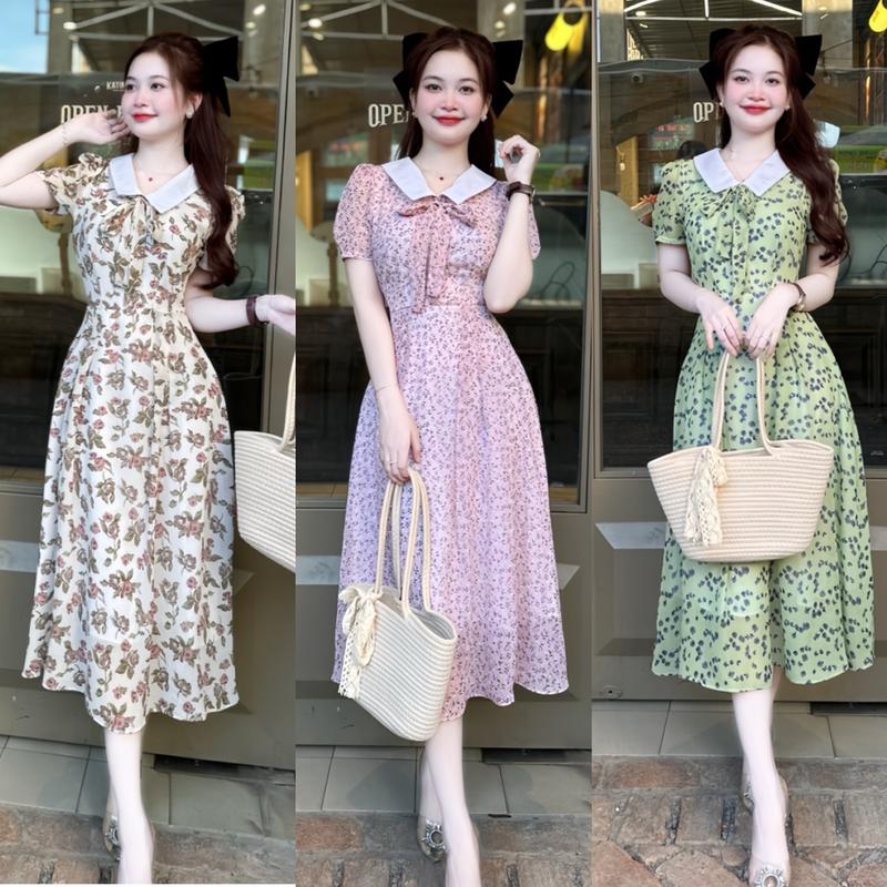 [FREESHIP] B7-Đầm HOA NHÍ thiết kế MIJU (đầm 2 lớp) -  hoạ tiết hoa nhí phối cổ SƠ MI trắng ,chất liệu voan HÀN,phù hợp đi làm đi chơi ,đi biển  ,tôn dáng đủ size SMLXL-Mijustore Nữ Women Dress