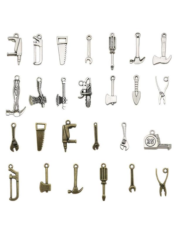 Vintage Alloy Tool Design Pendant, DIY Jewelry Accessories for Necklace & Bracelet Making, Jewelry Making Supplies for Men & Women 0