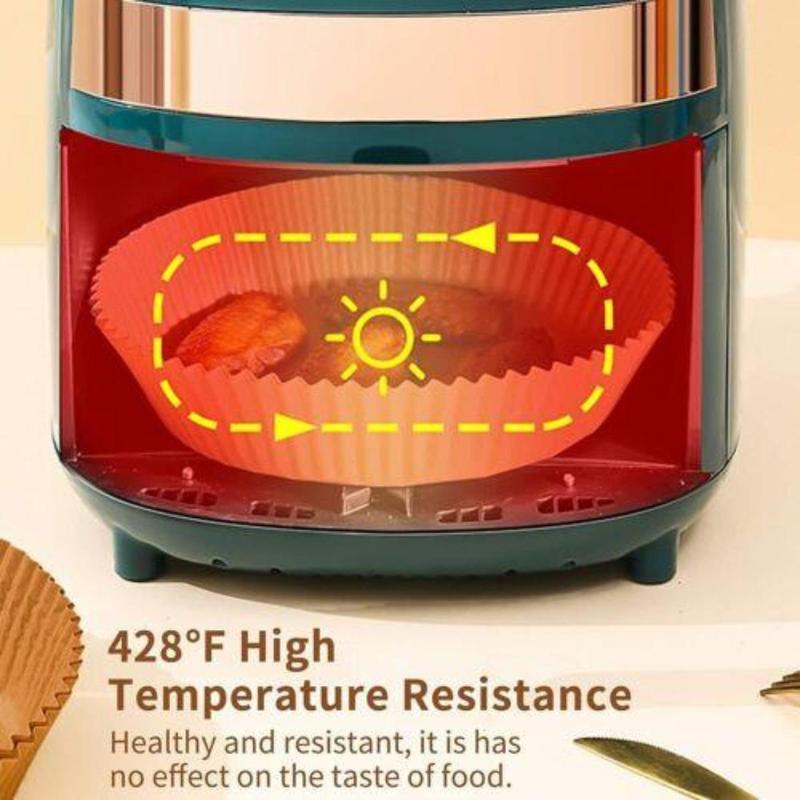 Disposable Air Fryer Liner (100pcs), Disposable Paper Liner for Baking Roasting Microwave, Baking Utensils for Home Kitchen 7