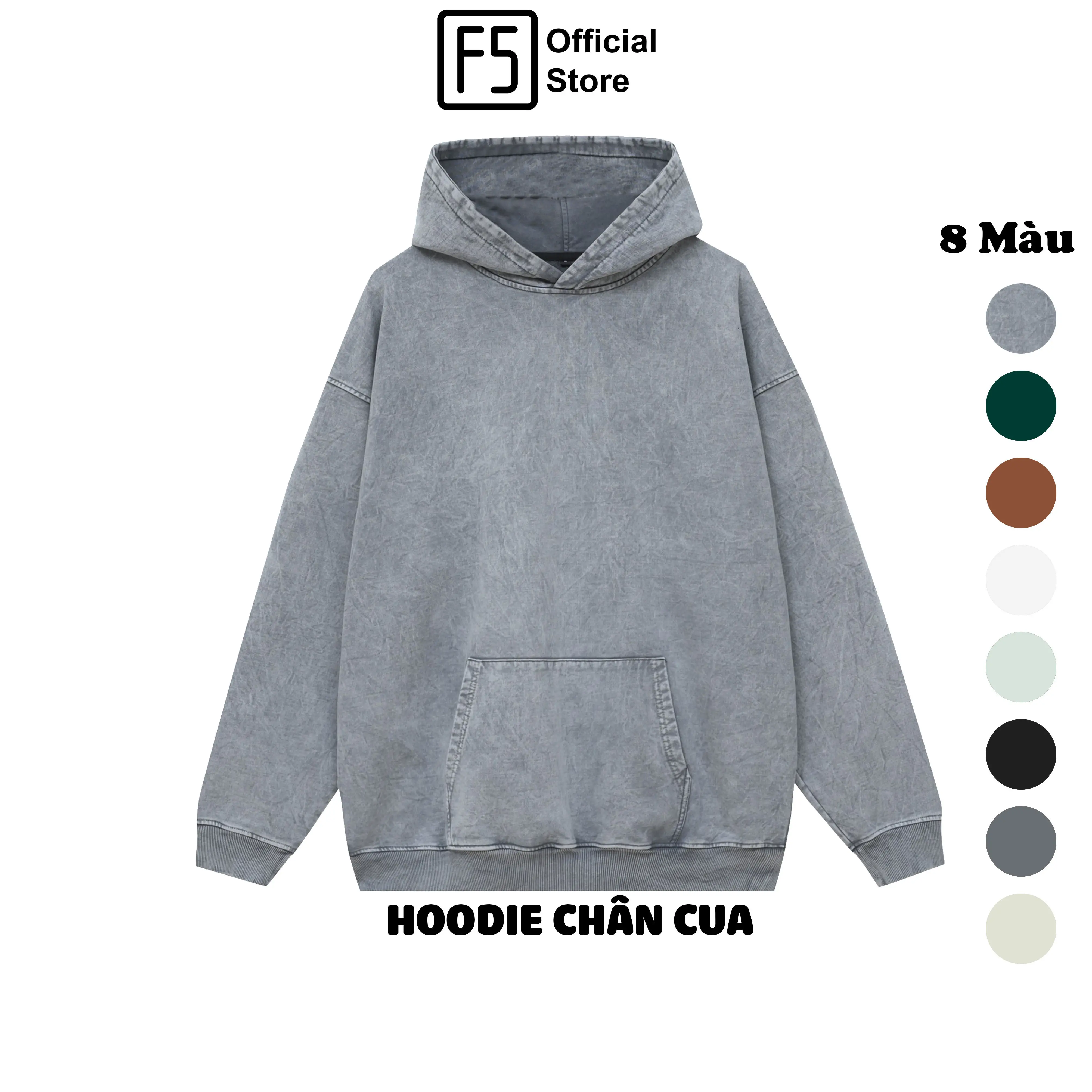 Áo Hoodie Nam Nữ 100% Cotton Có Túi - Form Rộng Tay Dài