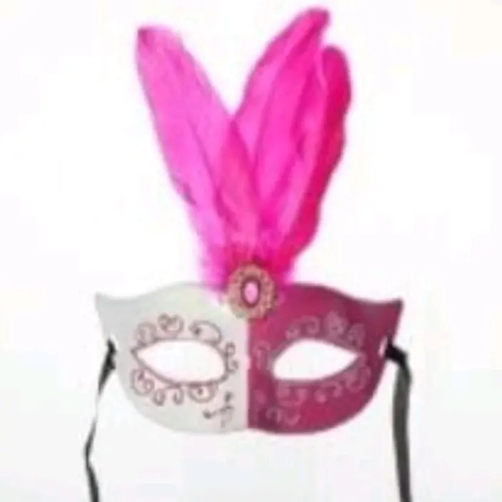 Topeng Masquerade dengan Bulu Setengah Wajah untuk Pria / Wanita 5