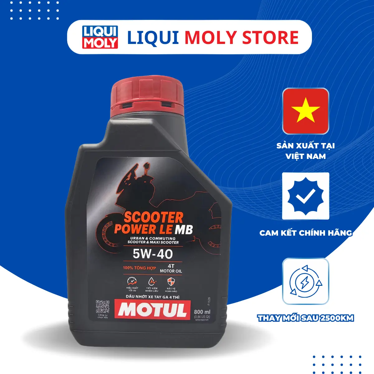 Motul scooter power le 5W40 nhớt tổng hợp cao cấp cho xe tay ga