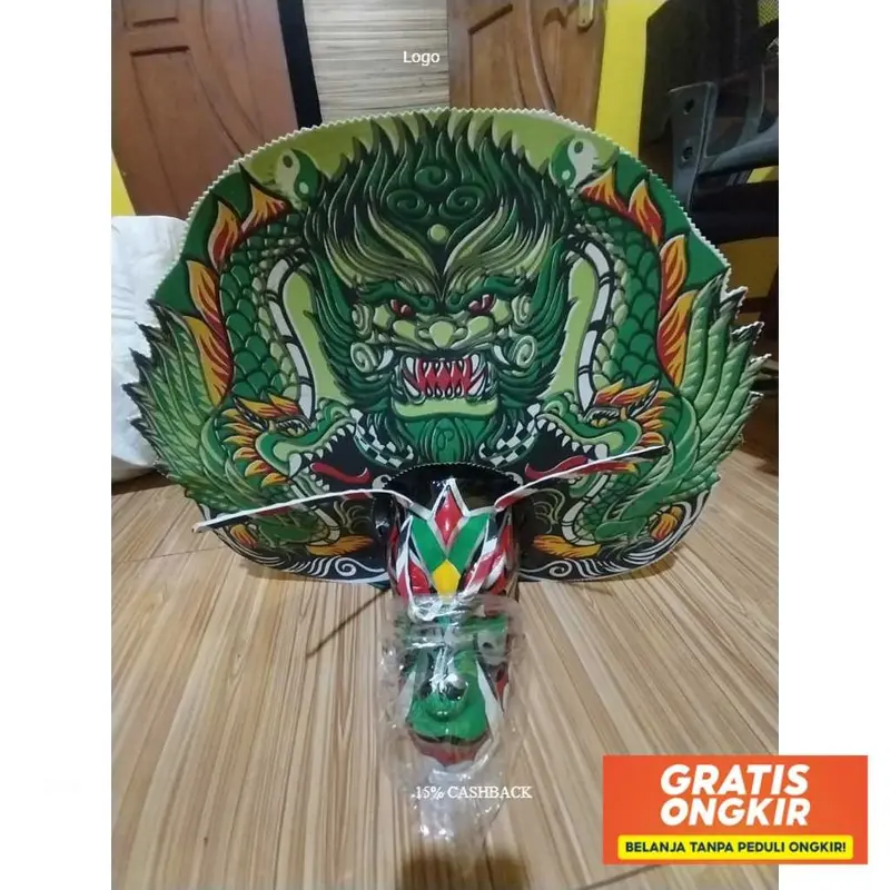 TERLARIS BARONGAN DEVIL Sungut Full Kayu Asli Ukuran 14 Bonus Kemul Panjang Dan Pentul Tinggal Pakai Anak 1