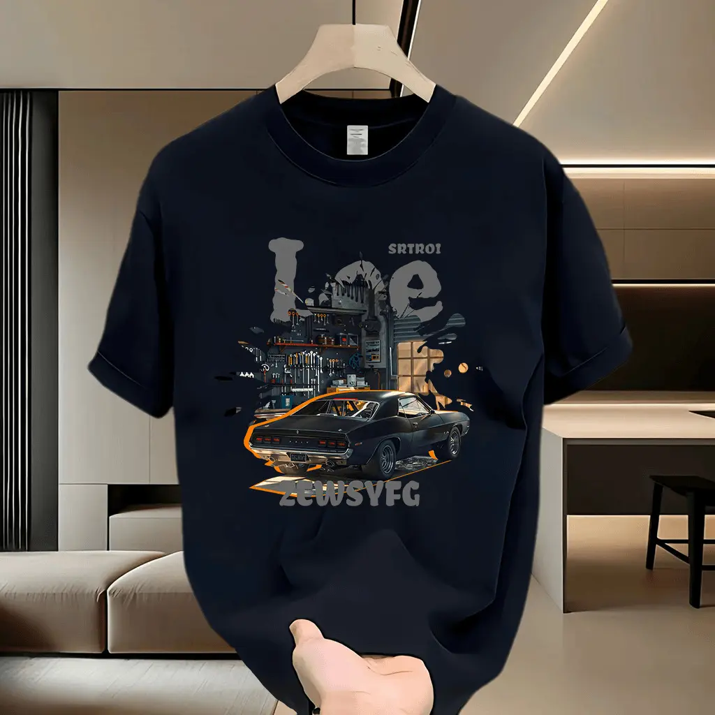 T-Shirt and Couple Shirts, Men's Short Sleeve T-Shirt, Trendy Brand Print, New Summer Collection 2024, Viral Trend, Casual Style, Round Neck