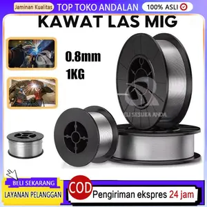 kawat las mig 0.8mm/1.0mm 1kg gasLess tanpa gas CO2 Flux Core Wire E71T-GS