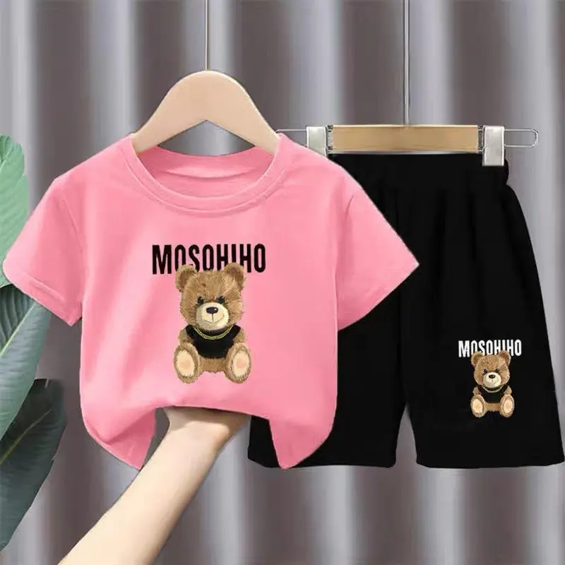 Thời trang trẻ em   - Bộ quần áo trẻ em cotton  in hình gấu MOSOHIHO siêu cute, đồ bộ trẻ em cao cấp chính hãng dành cho các bé từ 10 - 40kg 1