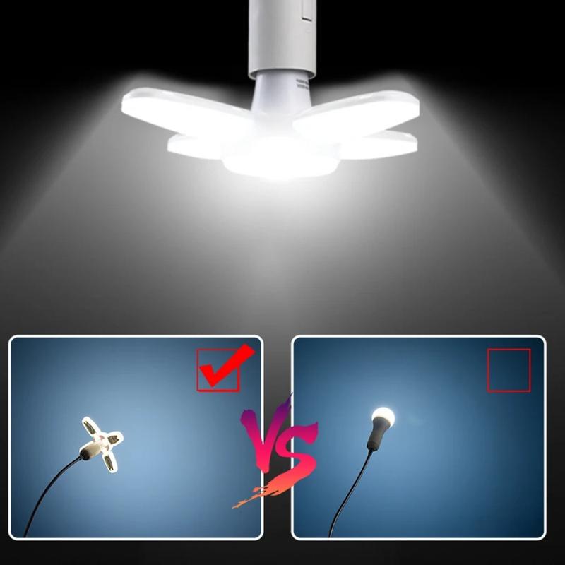 Product Introduction of Foldable LED Bulb E27  Blade LED Lamp  Bombilla Lampada Spotlight for Home Ceiling Panel Room Garage Lighting 11