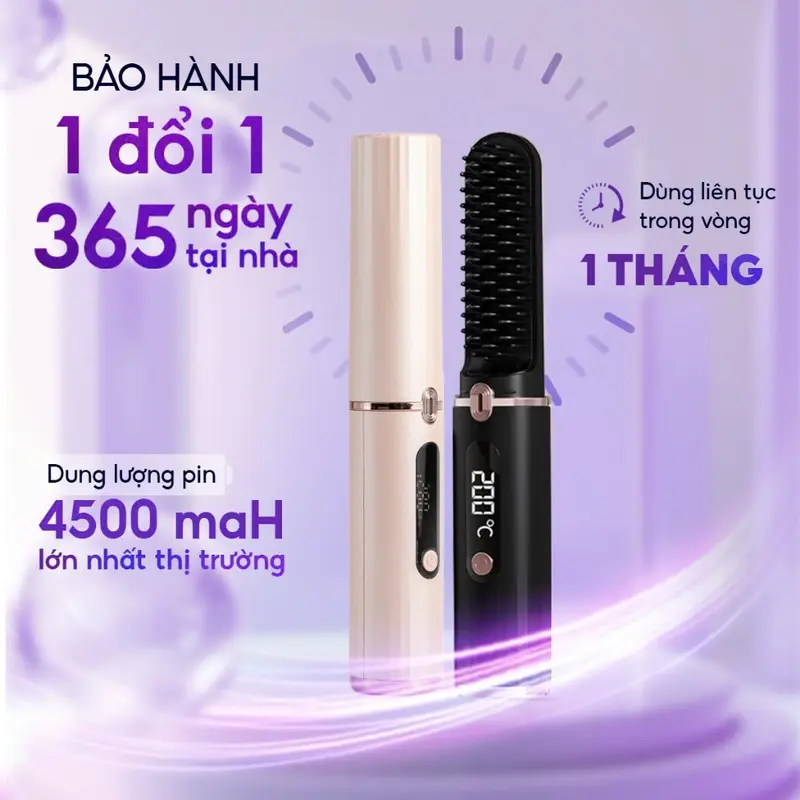 Lược Điện Không Dây Chải Tóc Chăm Sóc Tóc Suôn Mượt Tạo Kiểu Dễ Dàng Mang Theo - Lược Điện Có Dây Ion Âm 7