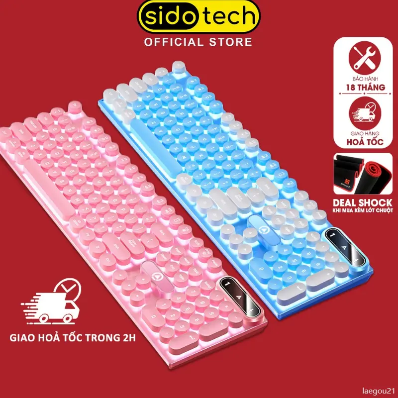 laegou21 Bàn phím máy tính gaming SIDOTECH K600 có dây full size phím giả cơ nút tròn LED RGB phù hợp dân văn phòng và game thủ keyboard  bluetooth ban  phimgiare rapid trigger 0