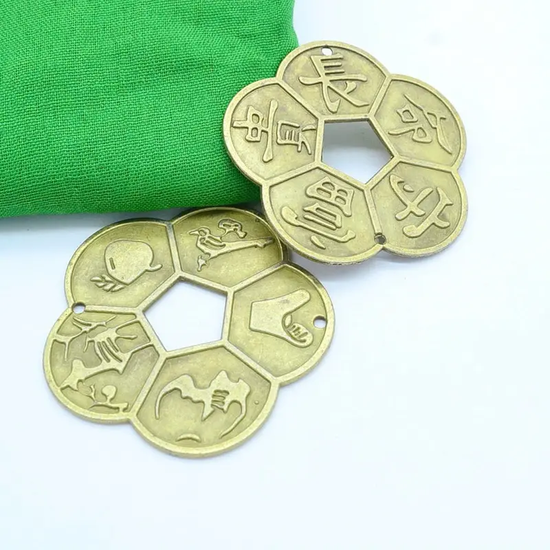 Đồng Xu Hoa Mai Kim Tiền 5 Cánh phong thuỷ (1 cái)