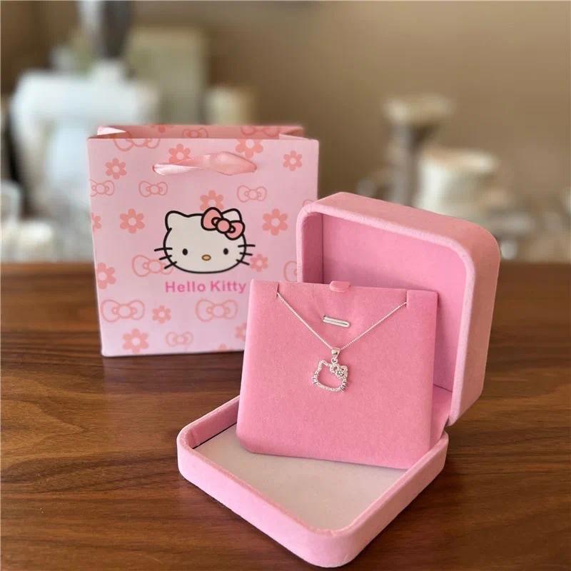 Product Introduction of Vòng Cổ Pha Lê Màu Hồng, Sanrio, Dây Chuyền Trang Sức Anime Hợp Kim Màu Bạc Quyến Rũ Nữ, Phụ Kiện Valentine, Thích Hợp Làm Quà Tặng Cho Bé Gái 2
