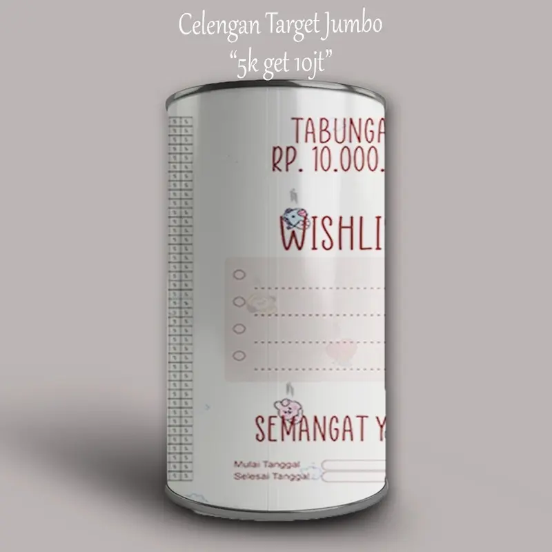 Celengan Target 100 RIBU TARGET 100 JUTA Buka tutup Jumbo full kaleng Murah Celengan Viral Celengan Buka Tutup Celengan Permanen Karakter 8