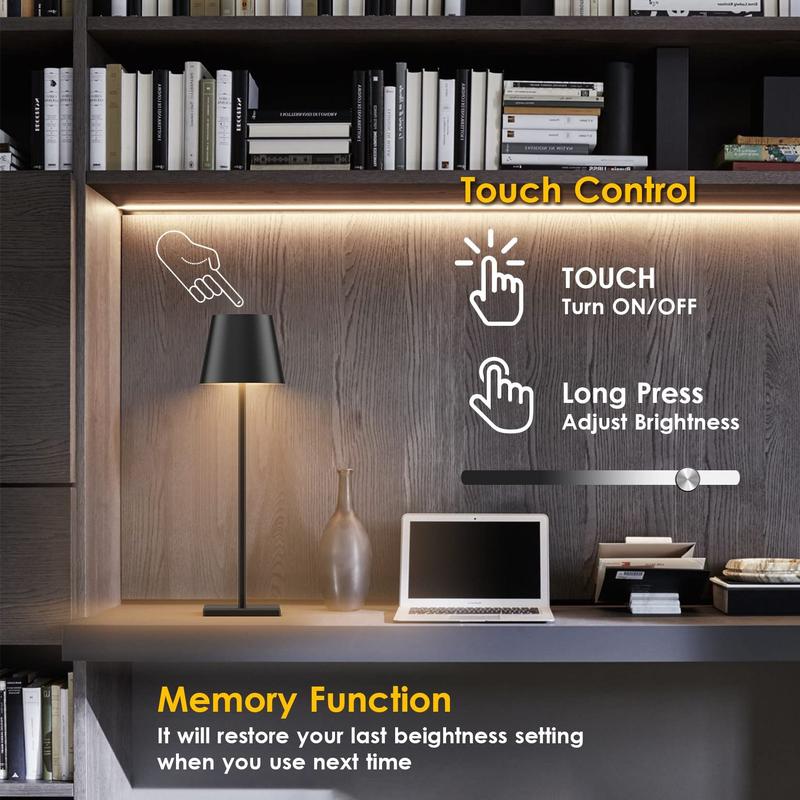 Rechargeable Desk Lamp, 3-color Touch Dimming Eye Protector LED Table Lamp, Versatile Usability Night Light For Study Side Table Mini Bed Side, Home Modern Interior 5