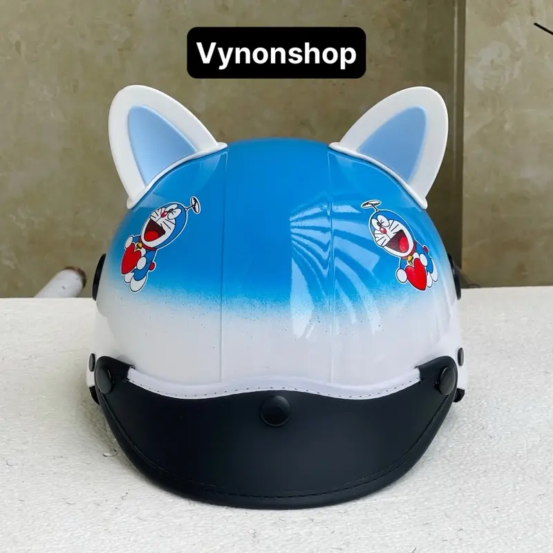 Mũ Bảo Hiểm Biển Trắng Doremon Cao Cấp - Bảo Hành 12 Tháng Helmet Cao Su Phụ Kiện 5
