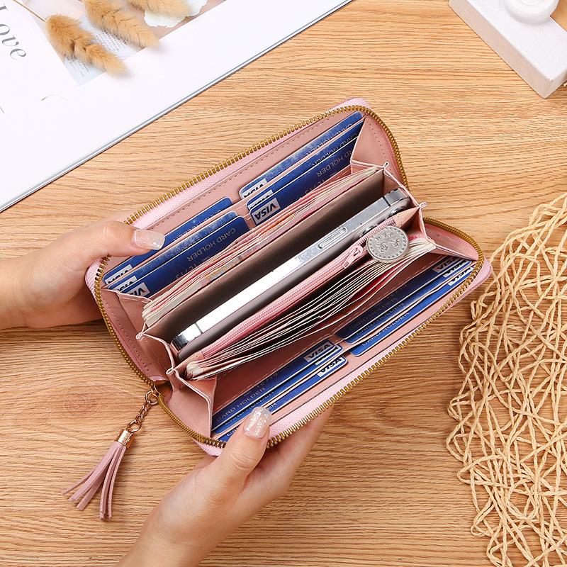 Ví Dài, Túi Xách Nữ, Thời Trang Mới Nhật Bản Và Hàn Quốc, Túi Khâu Vá Màu Tương Phản, Sức Chứa Lớn, Ví Có Khóa Kéo, Nữ 2