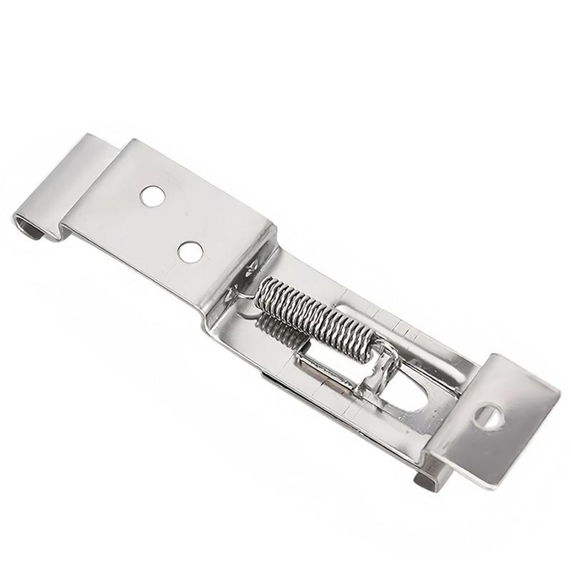 WL 2Pcs Stainless Steel Car Rectangular License Plate Spring Loaded Bracket Cars Frame Holder Clamps Trailer Number Plate Clips #476870 4
