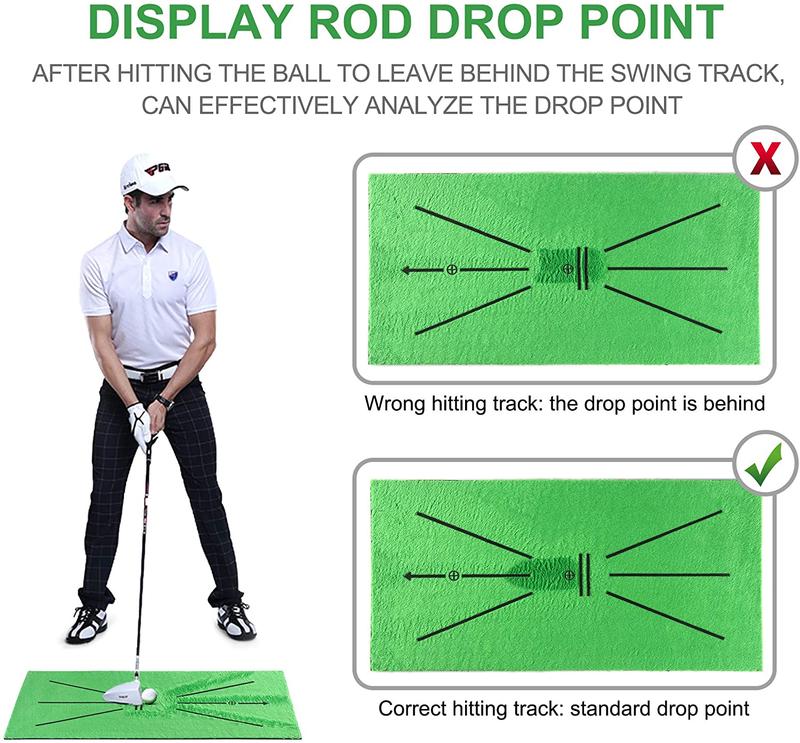 Product Introduction of Golf Training Mat Swing Track Practice Marking Pad Detection Batting Ball Trace Directional Mat 30X60CM Golf Swing Practice Mats 29