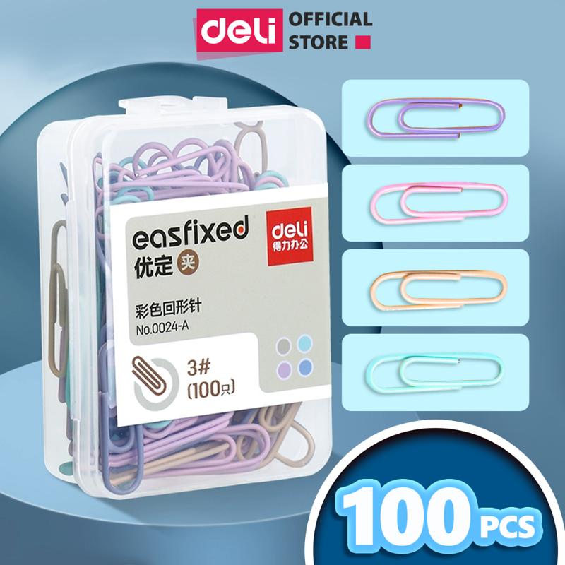Ghim vòng màu Deli - Ghim cài văn phòng màu pastel ghim kẹp tài liệu cho học sinh sinh viên văn phòng phẩm