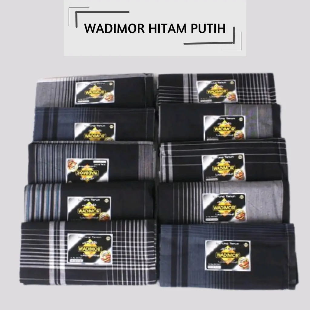 sarung wadimor hitam putih Katun