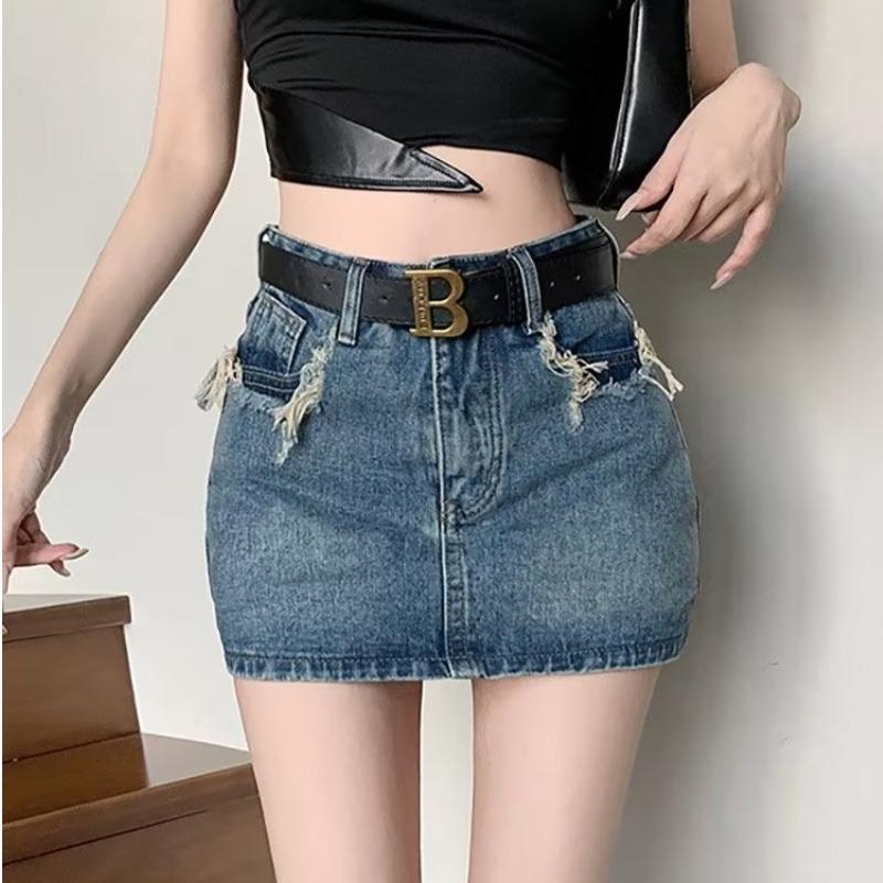 Chân Váy Jean Thời Trang, Phong Cách Hàn Quốc, Màu Trơn Dễ Phối Đồ Cho Nữ, Xu Hướng Hakama 4