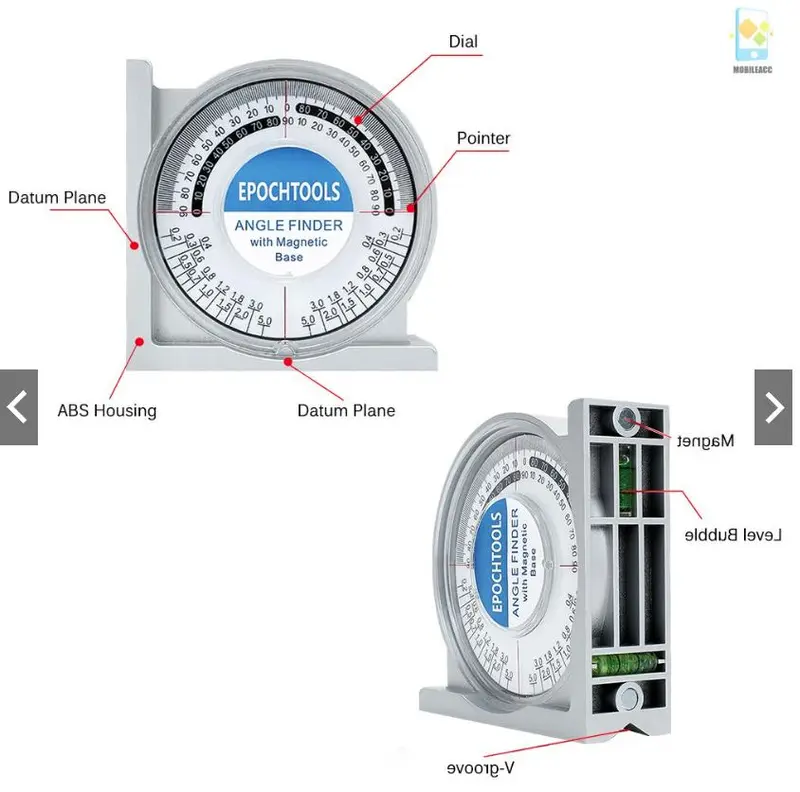 Thước đo độ nghiêng, thước đo góc cân bằng size mini có nam châm 2