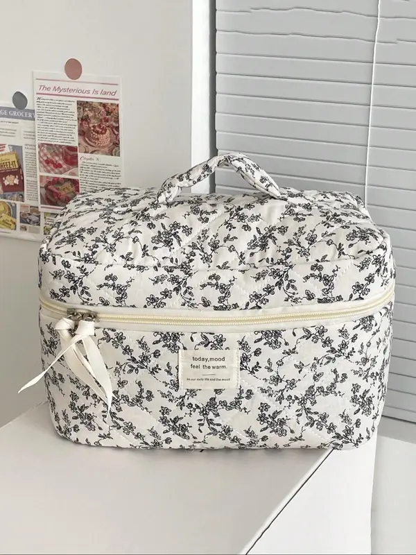 Floral Pattern Makeup Bag Set, Portable Cosmetic Storage Bag, Multifunctional Makeup Organizer Pouch, Versatile Storage Bag for Travel & Daily Use 6
