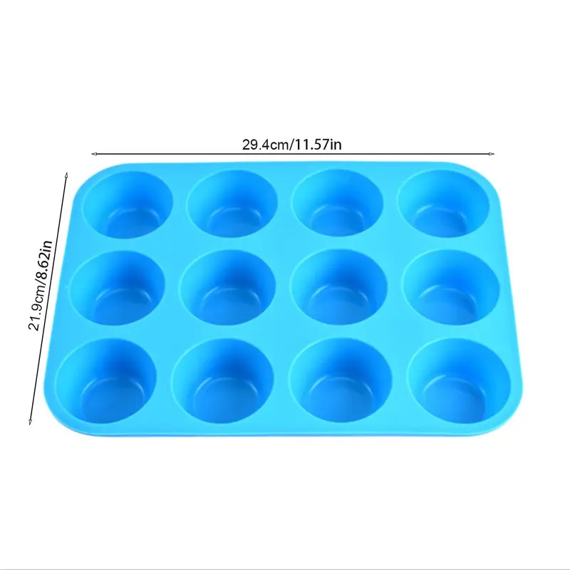 12-hole Silicone Baking Mold, 1 Count Non-stick Heat Resistant Baking Mould, Baking Tool for Cake, Muffin, Cupcake, Kitchen Supplies 7