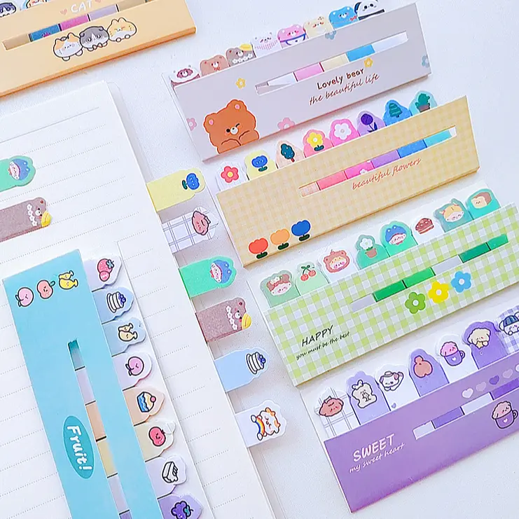 BISA COD S6155 Memo Sticky Motif Karakter 8 in 1/ Penanda Buku Stationery Memo Pad Paper 5