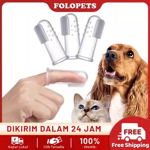 FOLOPETS Sikat Gigi Kucing Super Lembut Sikat Gigi Jari Bahan Silikon Pembersih Gigi Hewan Pet Dog Cat Finger Rubber Toothbrush