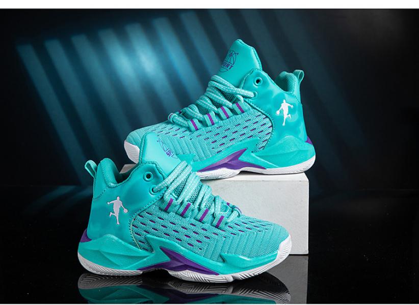 Barnbasketskor Höga 2023 Vår och sommar Nya pojkars sportskor Mesh Andningsbara Medium och stora barnpojkarsneakers_voghion.com