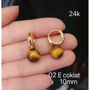 anting lapis emas coklat awet terlaris Gold Jade