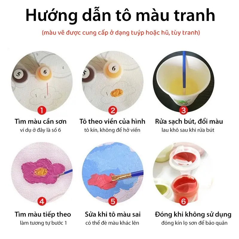 Tranh số hóa phật giáo - Phật nguyện ước - Tranh tô màu theo số đã căng khung 40x50cm gồm bộ màu theo tranh, 3 cọ vẽ, sơn bóng, dụng cụ treo tranh Vẽ Tranh Làm Đồ Handmade DIY 2