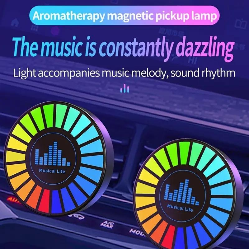 RGB Voice-controlled Synchronous Rhythm Light, USB Rechargeable Creative LED Pickup Light, Desktop Sound Sensing Creative LED Light for Car, Office, Home 4