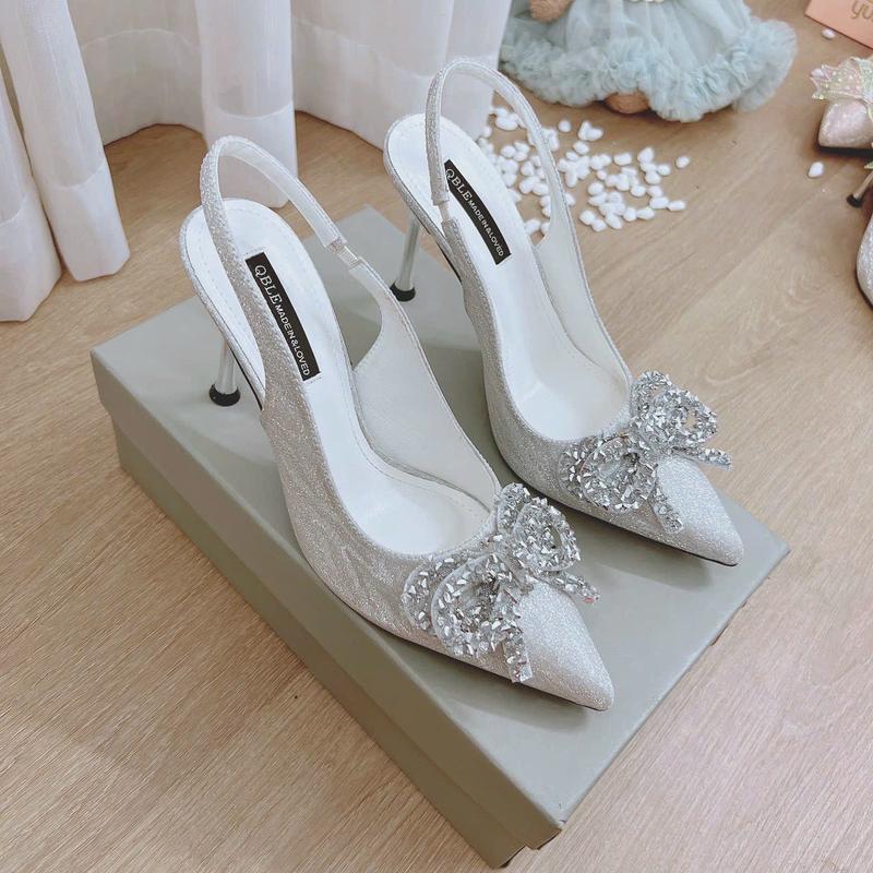 Sục Nơ Đá TGA4 mũi nhọn gót cao 9cm Nữ Shoes GiàY DéP