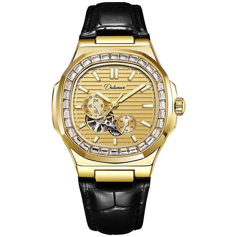  Đồng Hồ Nam Dulunwe 6043 full gold Mặt Tàu Ngầm Nautilus,Máy Cơ Automatic 21Jewels... 