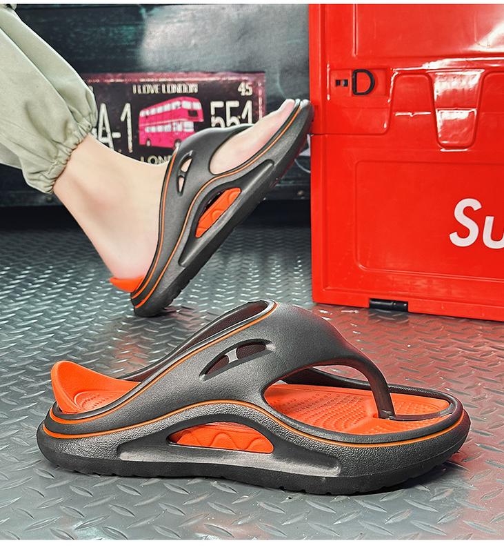 Product Introduction of Lovers Shoes Two-Color Thick Bottom Shit Feeling Eva Flip Flops Flip-Flops Outdoor Non-Slip Summer Beach Men's Shoes 16